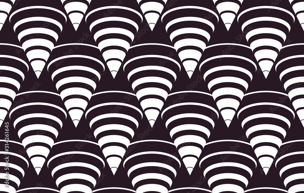 3D cones optical seamless pattern, vector repeat tiling background, op art theme textile or wrapping paper, website backdrop or wallpaper. 3D cones optical seamless pattern, vector repeat tiling background, op art theme textile or wrapping paper, website backdrop or wallpaper.