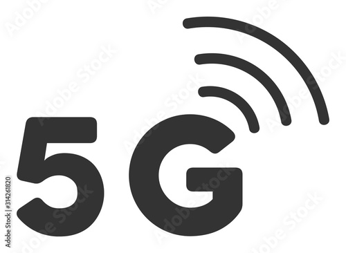 5G vector icon. Flat 5G pictogram is isolated on a white background.