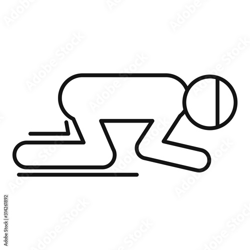 Man prayer icon. Outline man prayer vector icon for web design isolated on white background