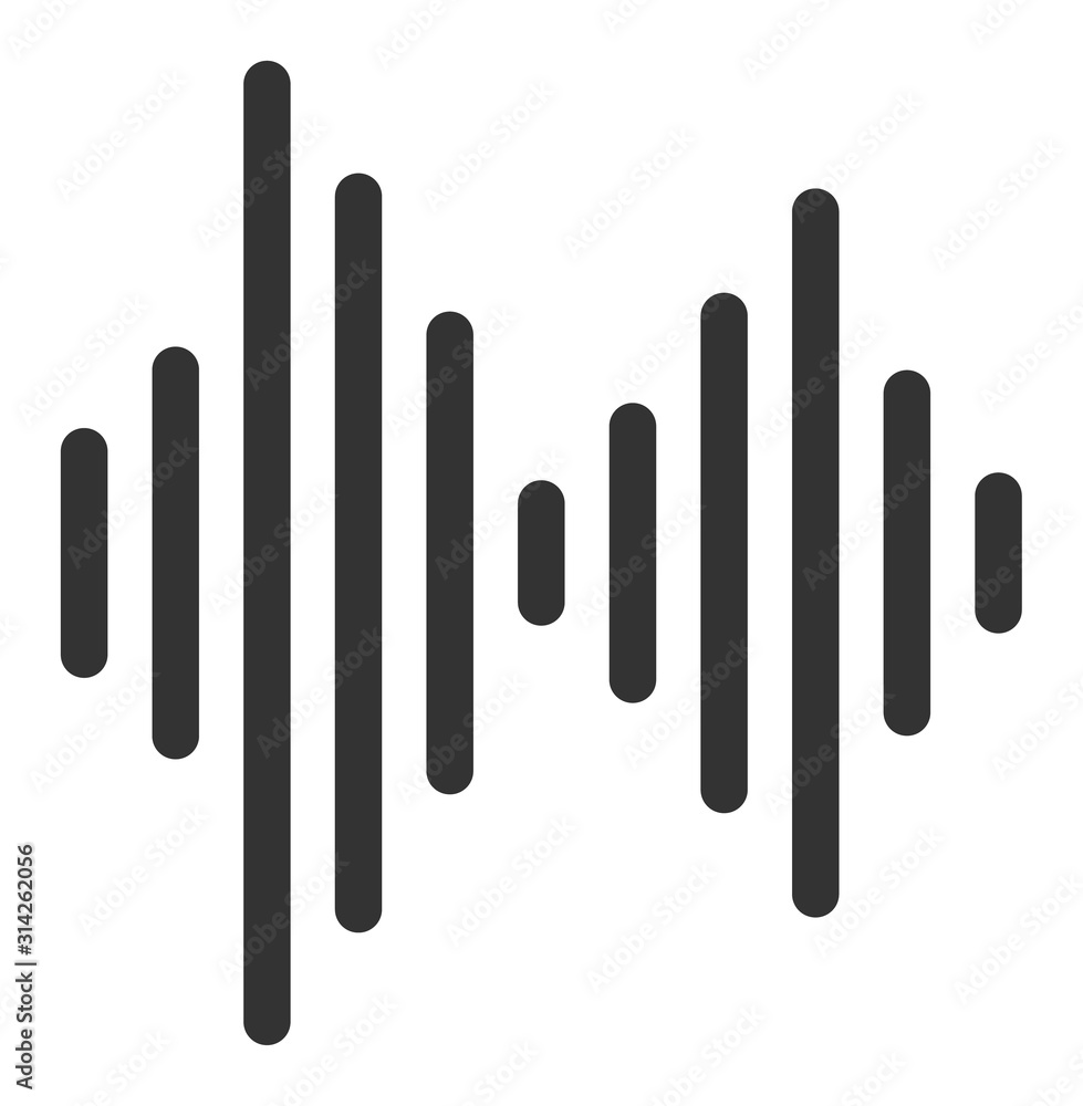Audio signal vector icon. Flat Audio signal pictogram is isolated on a white background.