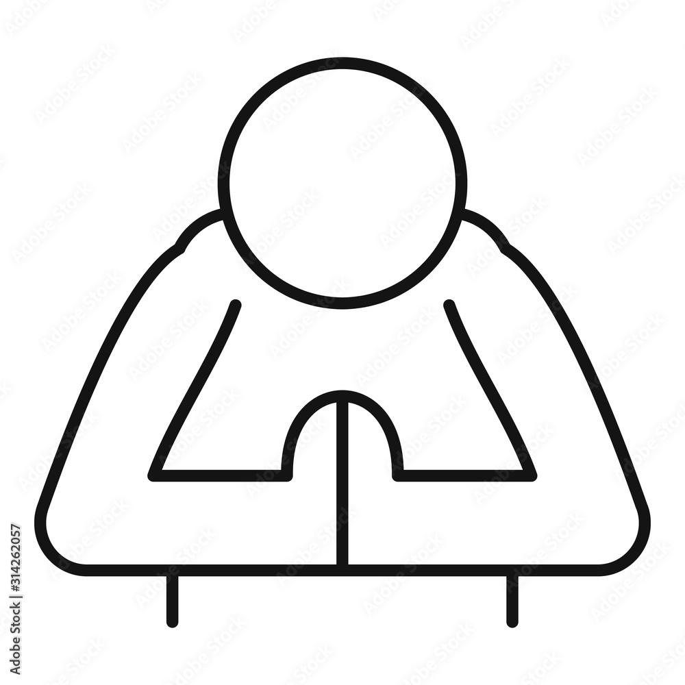 Person prayer icon. Outline person prayer vector icon for web design isolated on white background Person prayer icon. Outline person prayer vector icon for web design isolated on white background