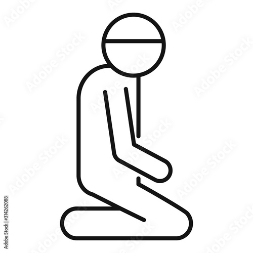 Man namaz icon. Outline man namaz vector icon for web design isolated on white background