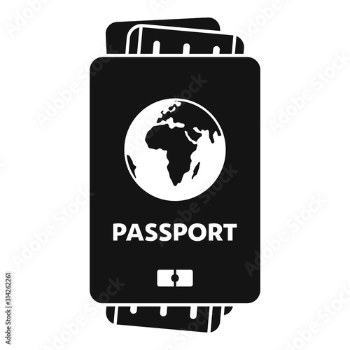 Passport ticket icon. Simple illustration of passport ticket vector icon for web design isolated on white background photo