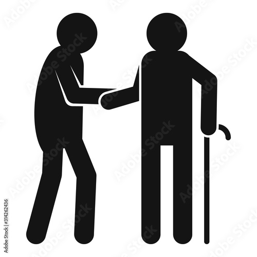 Caregiver volunteer icon. Simple illustration of caregiver volunteer vector icon for web design isolated on white background