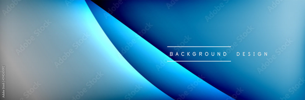 Flowing waves with 3d shadow effects and fluid gradients. Dynamic trendy abstract background. Vector Illustration