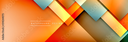 Square shapes composition geometric abstract background. 3D shadow effects and fluid gradients. Modern overlapping forms