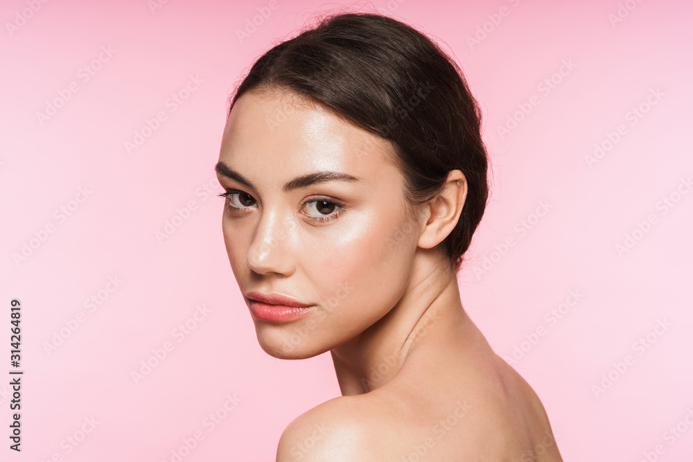 Beauty portrait of a beautiful young topless brunette woman Beauty portrait of a beautiful young topless brunette woman