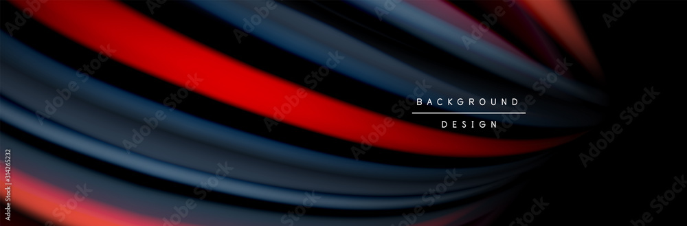 Сolorful flow poster. Wave liquid lines and shapes in black color background. Vector Illustration Сolorful flow poster. Wave liquid lines and shapes in black color background. Vector Illustration