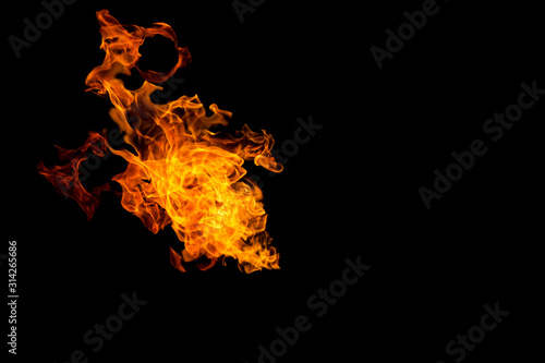 Fire patterns. Flames on a black background. Fiery patterns. Burning flame. Blazing fire. phoenix,  © NataliSam