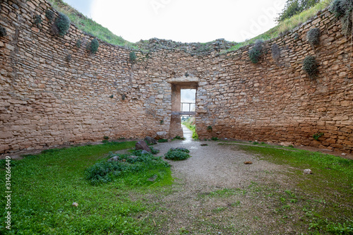 the interior of tomb of Bronze Age outside the walls of the citadel. archaeological site of Mycenae, UNESCO World Heritage Site. Argolis, Peloponnese, Greece photo