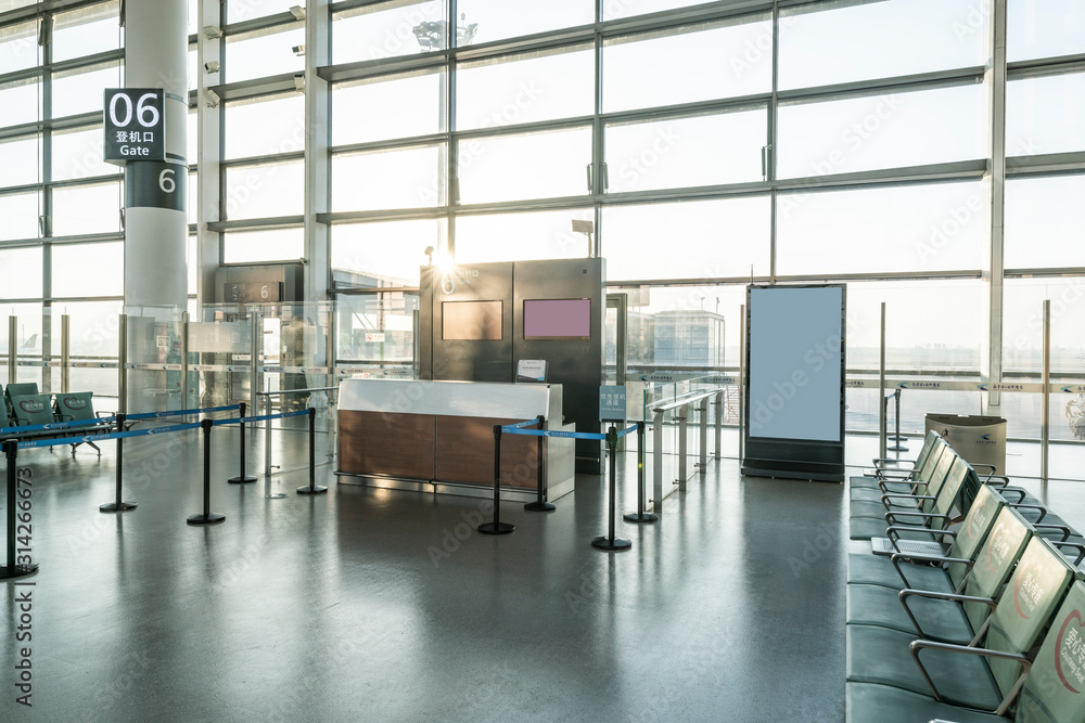 Empty airport gate