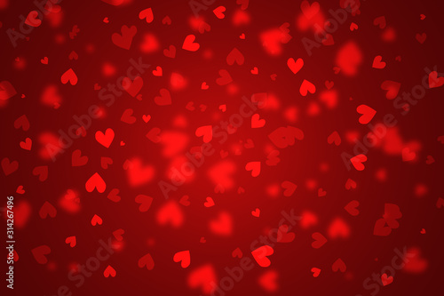 Illustration of a Valentine's Day Card.Heart white in the red background