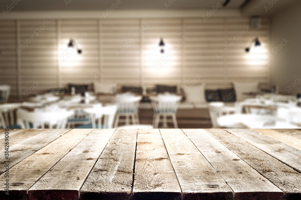 Desk of free space and blurred background of summer bar. Desk of free space and blurred background of summer bar.