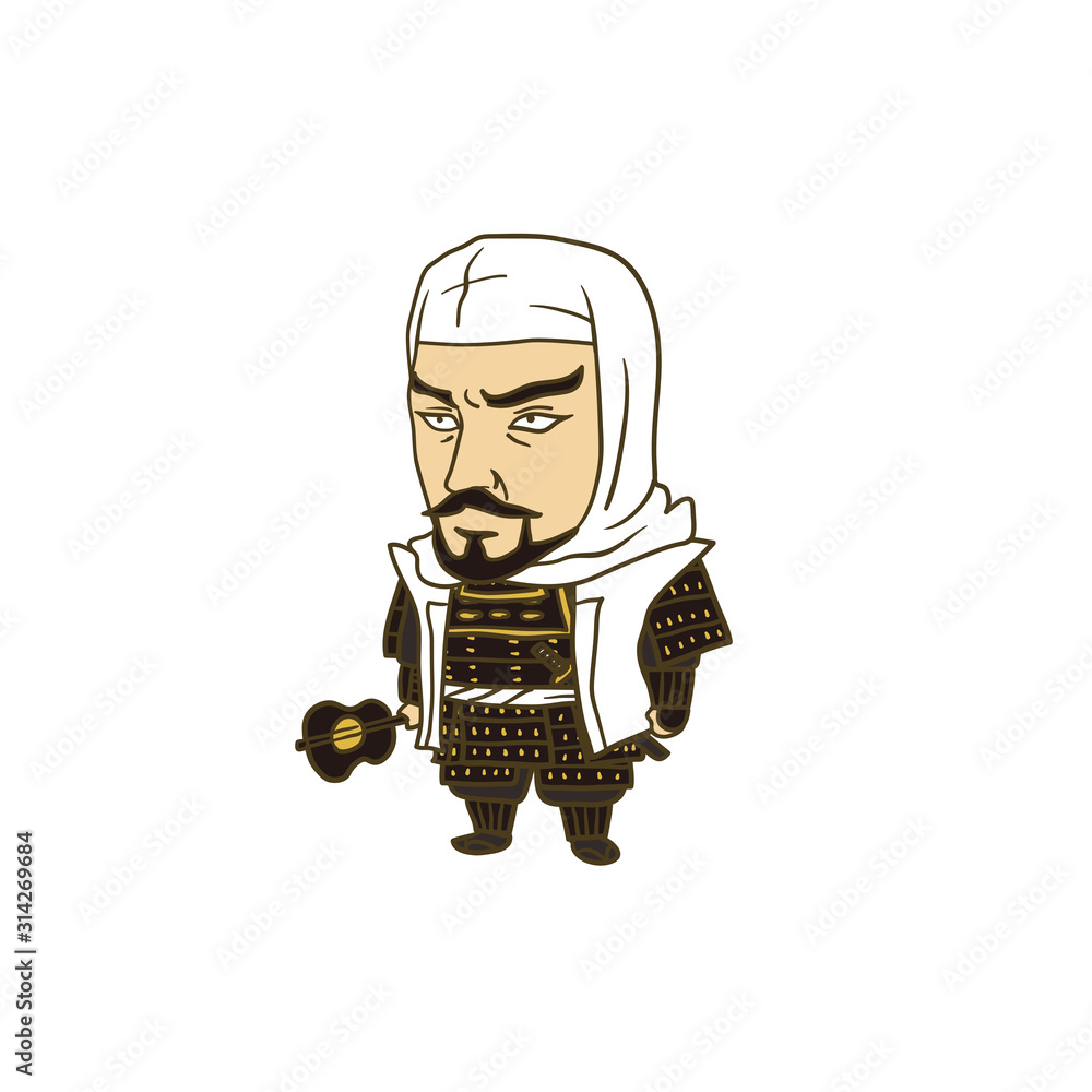 イラスト 日本の戦国時代の武将 上杉謙信 Stock Vector Adobe Stock