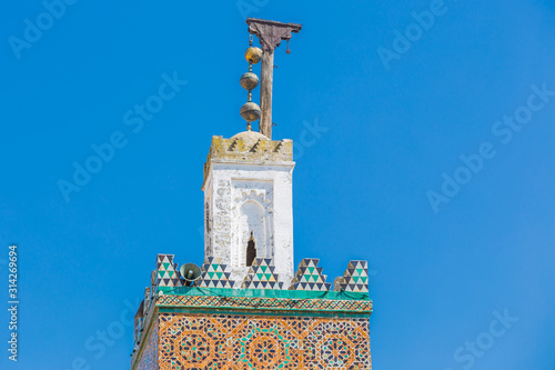 Al-Karaouine university minaret in the Medina of Fes el Bali photo