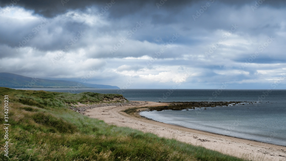 Brora beach looking north along the Sutherland coastline