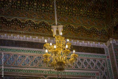 Al-Karaouine university chandelier in the Medina of Fes el Bali photo