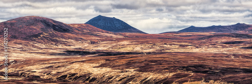Photography Morven and Maiden Pap looking across Sutherland from Glen Loth
