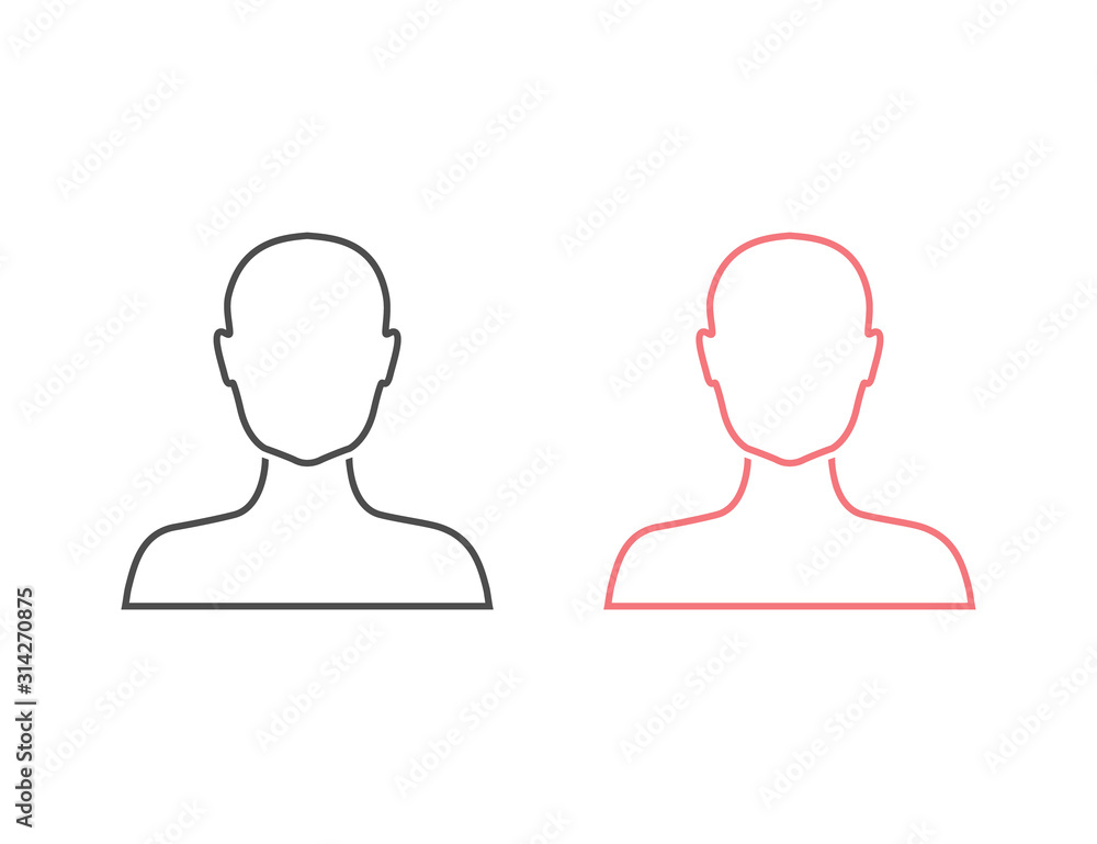 Avatar Flat Style Vector Line Icon Set. User Sign Icon. Human Avatar Black Icon Vector Avatar Flat Style Vector Line Icon Set. User Sign Icon. Human Avatar Black Icon Vector