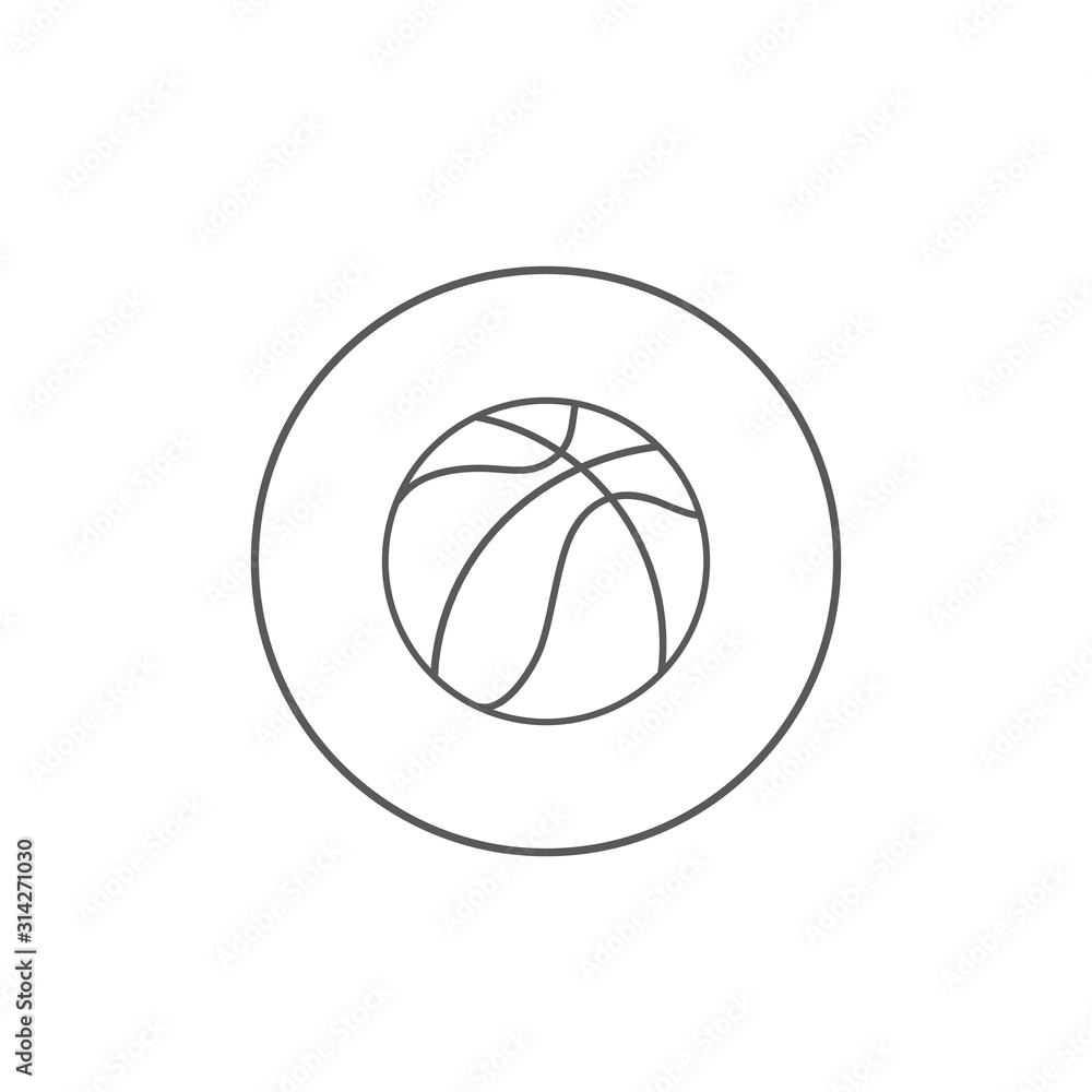 Basketball line icon vector illustration in flat Basketball line icon vector illustration in flat