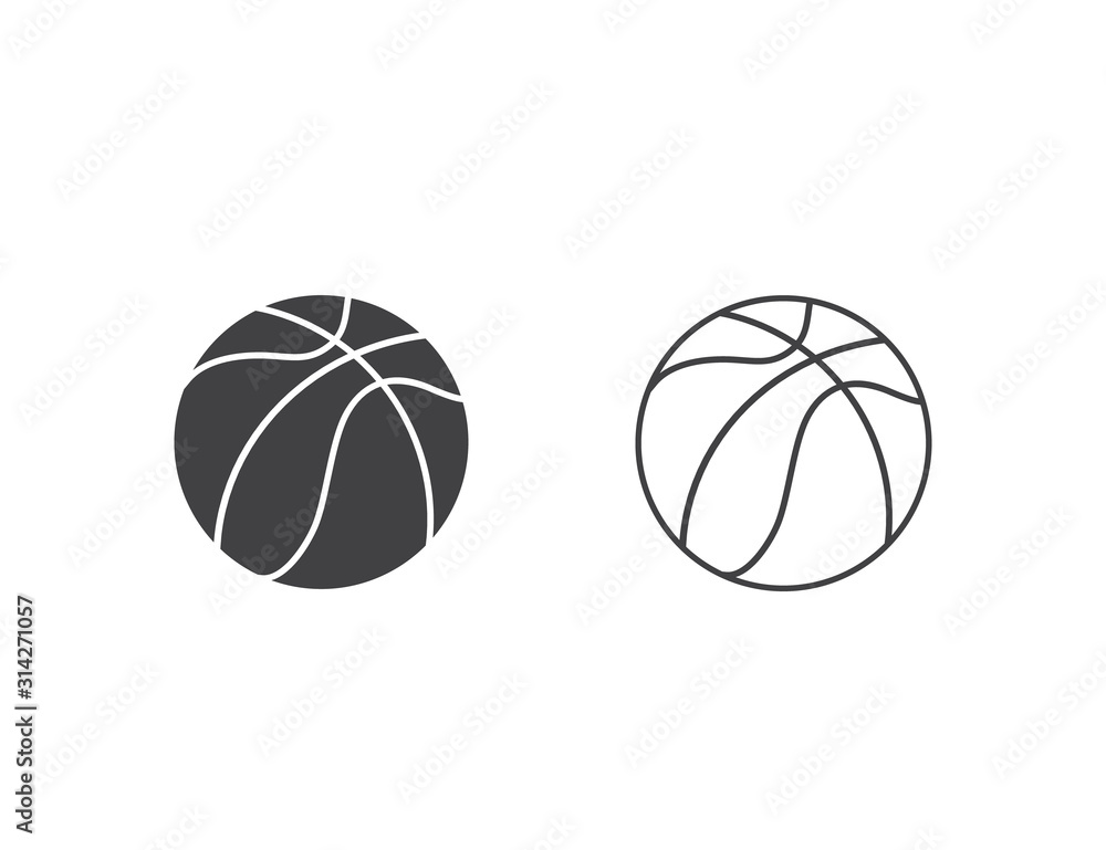 Basketball icon set vector illustration in flat Basketball icon set vector illustration in flat