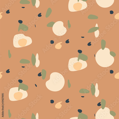 Seamless pattern hand drawn dot stains circles texture vector.