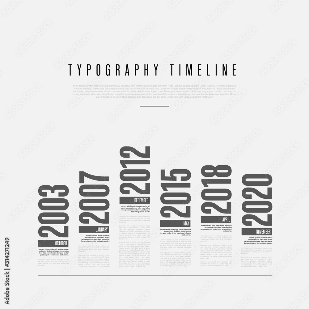 Vector Infographic typography timeline report template Vector Infographic typography timeline report template