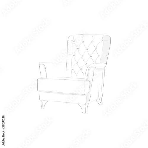Sketch armchair white