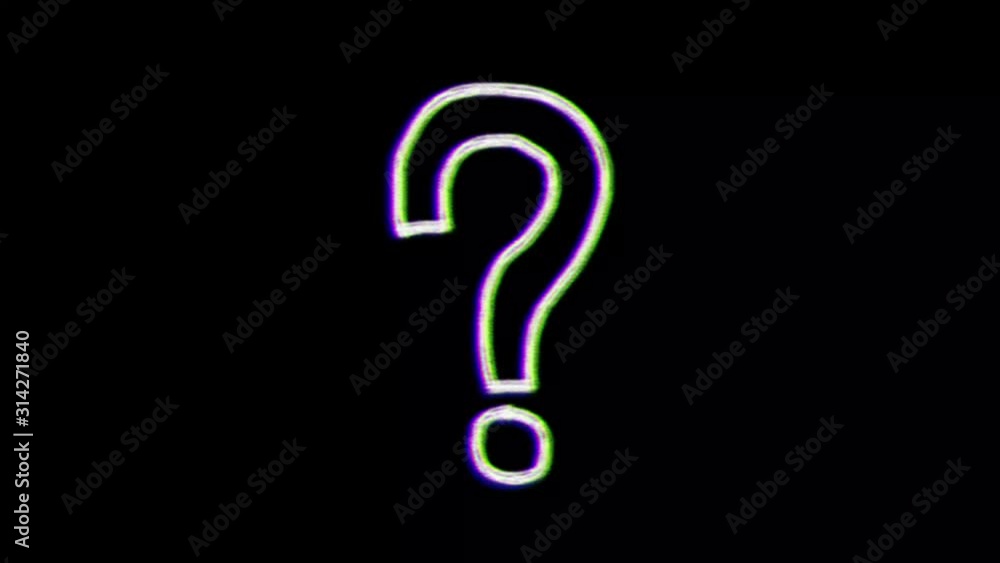 question mark animation with chromatic animation retro look,hand drawn sketchy style,4k black background question mark animation with chromatic animation retro look,hand drawn sketchy style,4k black background