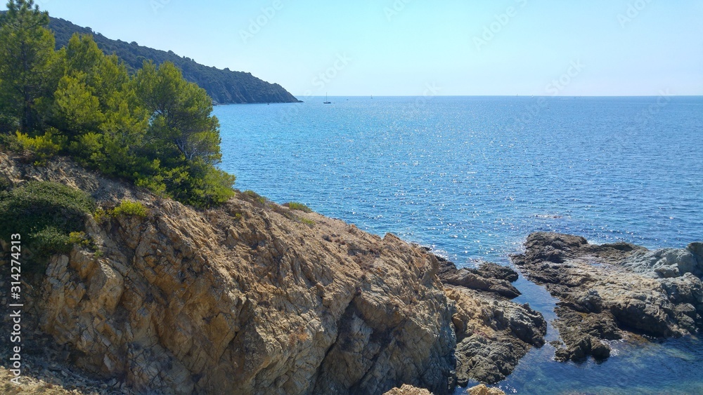 rocky cliff in summery France