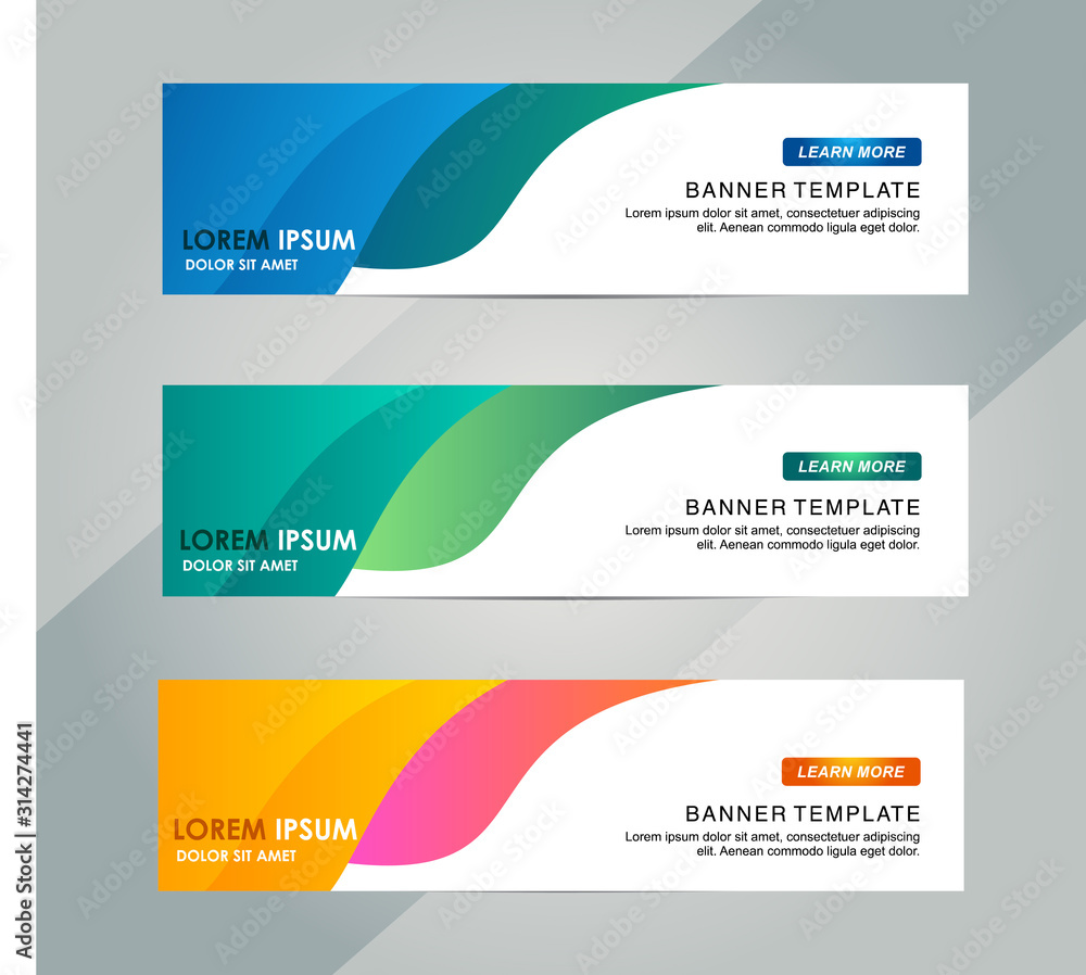Creative Abstract Web banner design background or header Templates
