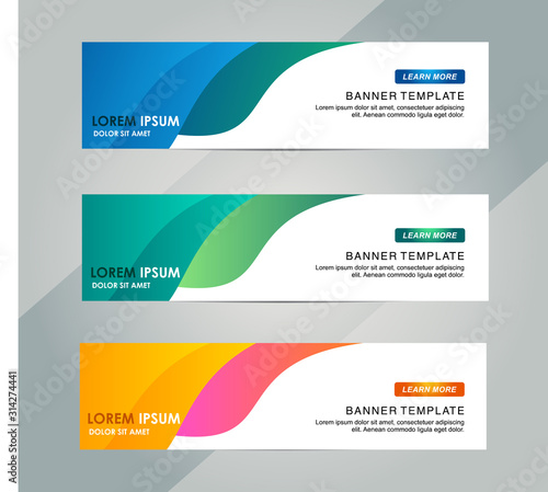 Creative Abstract Web banner design background or header Templates