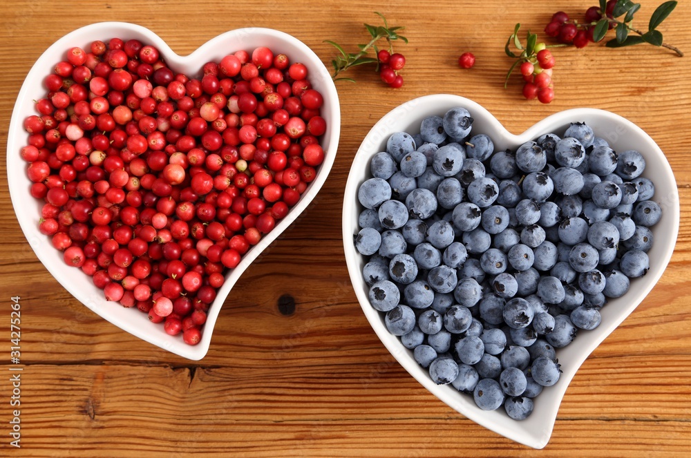 Blueberries and cowberries. Blueberries and cowberries.