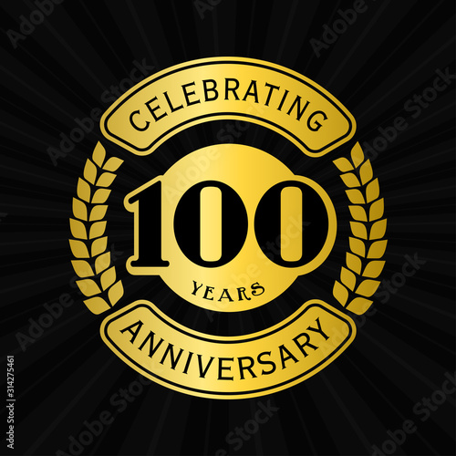 100 years design template. 100th vector and illustration