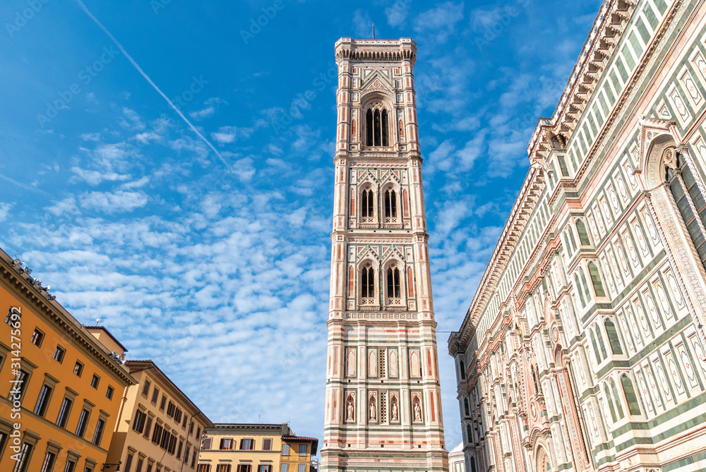 Giotto's Campanile historical Old Town of FlorenceTuscany, Italy.