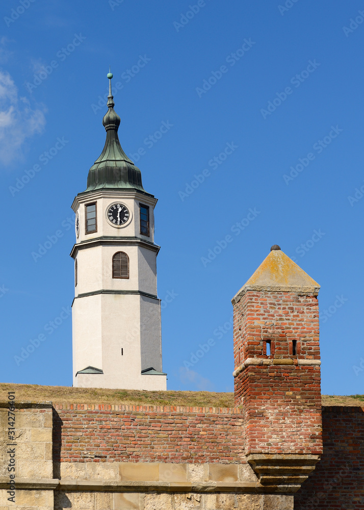 The Sahat Tower on the The Inner Stambol Gate, Kalemegdan Fortress, Belgrade, Serbia