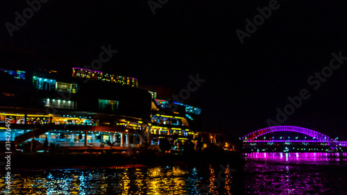 Beautiful city light of Samarinda, with Mahakam bridge as iconic landmark of Samarinda, Kalimantan Timur