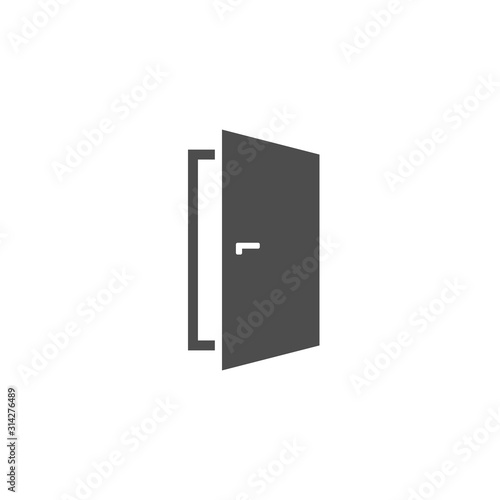 Door vector icon white on white in flat style