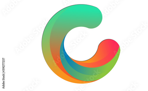c letter colorful logo design on adobe stock