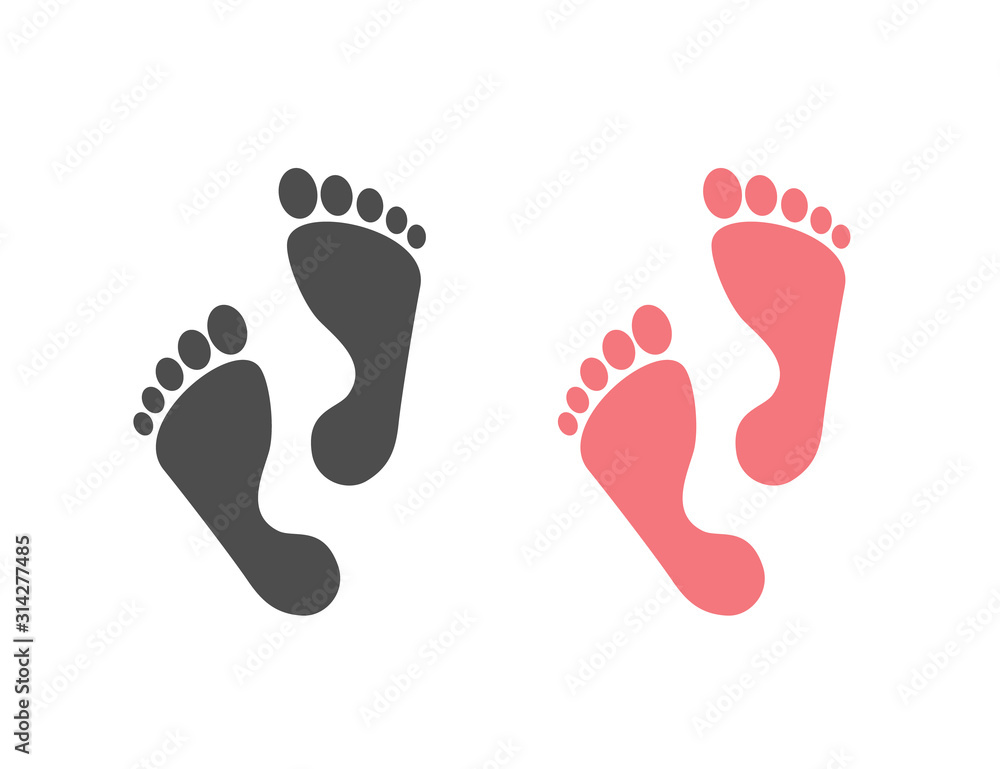 Foot step icon set. Vector illustration in flat style Foot step icon set. Vector illustration in flat style