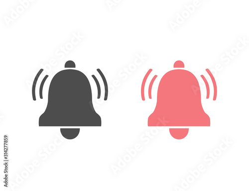 Notification flat style icon. Vector bell icon