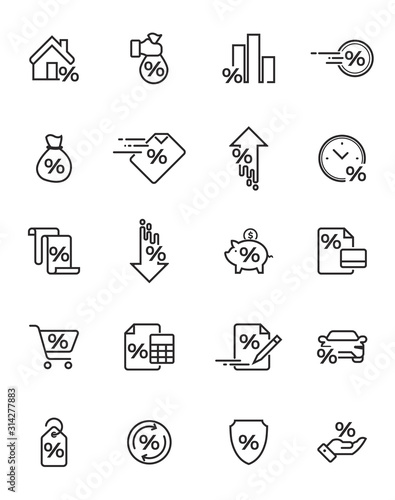 Set of Illustration Loan Related Vector Icons