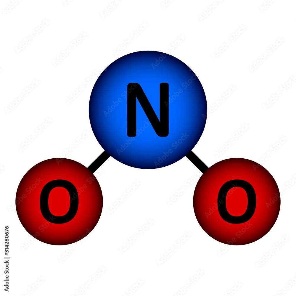 Nitrogen dioxide gas molecule icon. Nitrogen dioxide gas molecule icon.