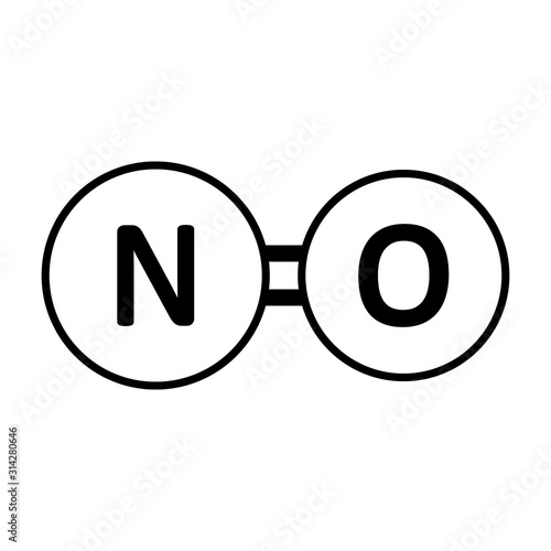 Nitric oxide gas molecule icon.