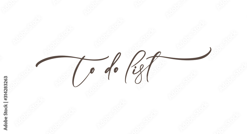 Handwritten lettering calligraphy vector text To do list. Business concept  for meeting or organizer or planning notes. Can place your own phrase Stock  Vector | Adobe Stock