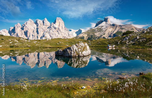 фотографія Impressively beautiful Fairy-tale mountain lake in Italian Alps