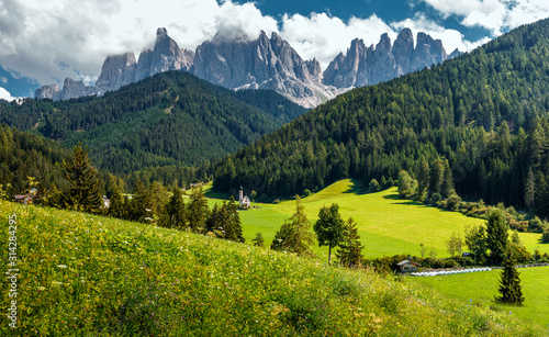 Wonderful Nature Landscape. Santa Maddalena, the Dolomites Alps. Italy © jenyateua