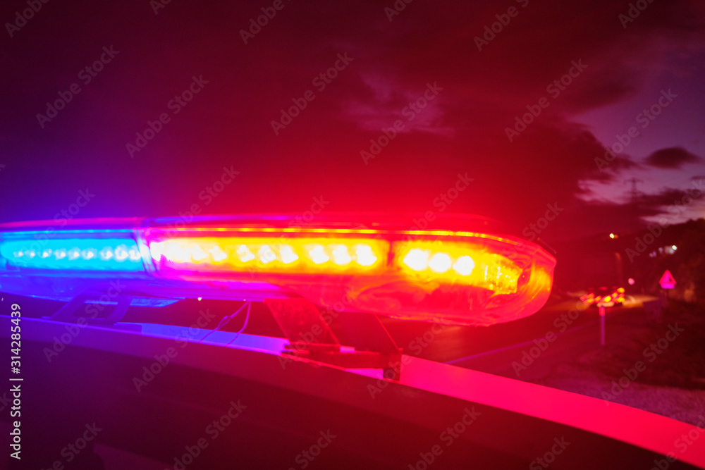 Police Car Lights Flashing