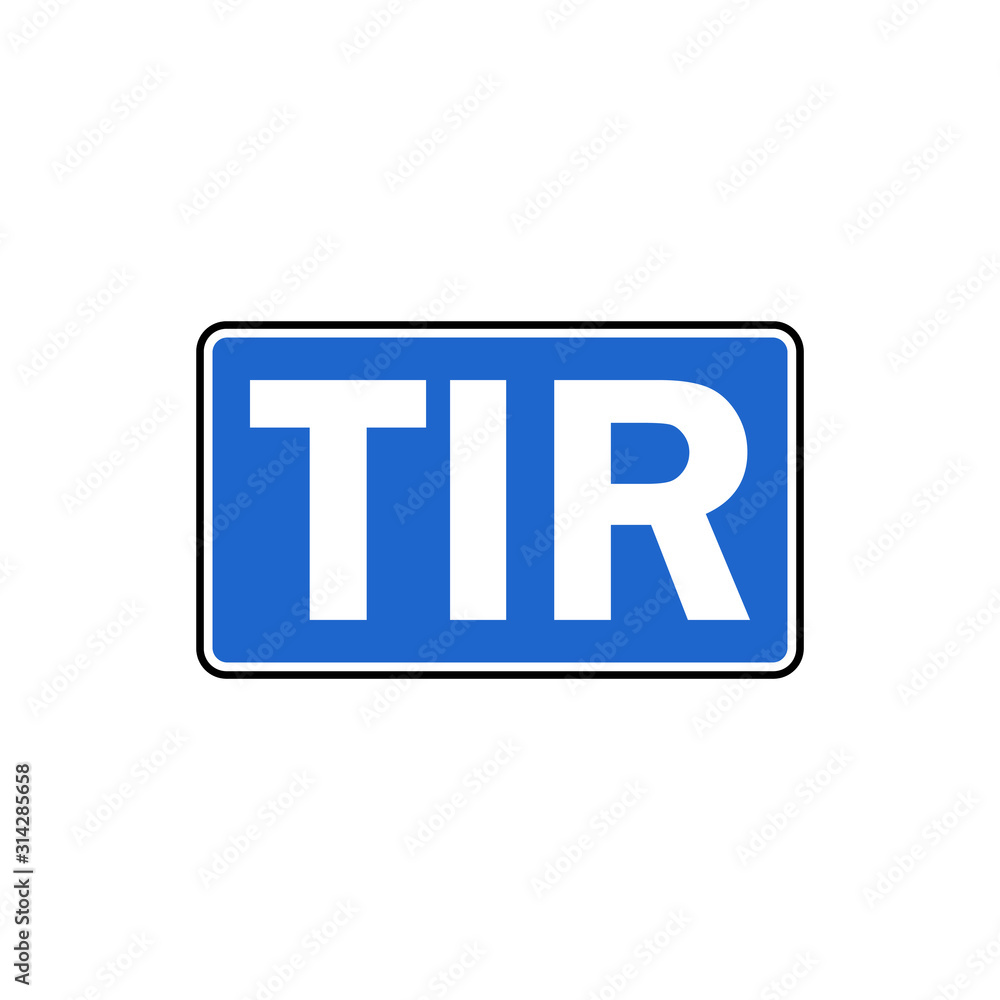 TIR plate for transport vehicles, vector illustration TIR plate for transport vehicles, vector illustration