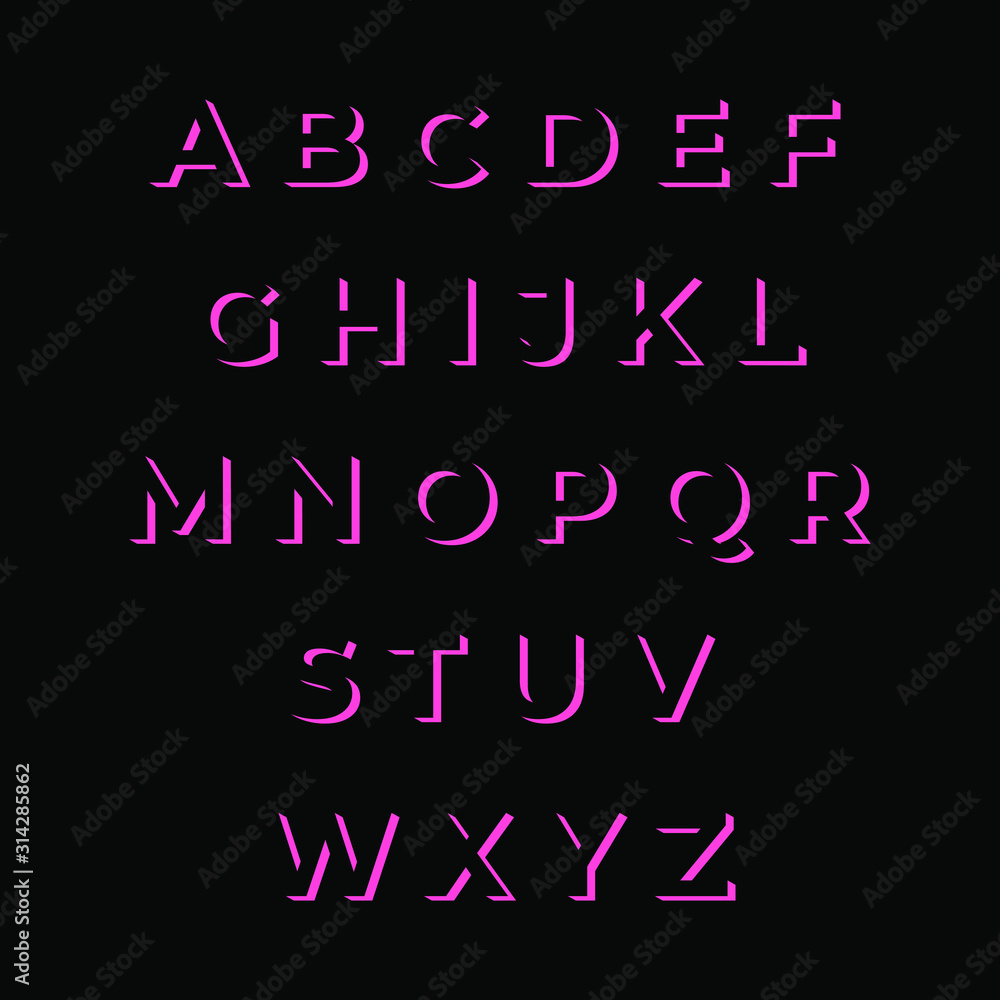 3d alphabet vector